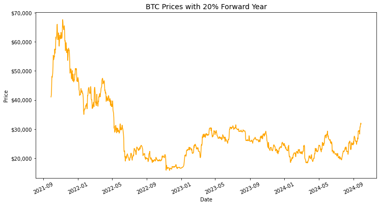 BTC forward price simulation